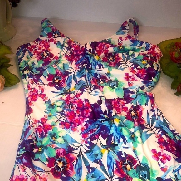 Fantasie Swimwear Sardinia Floral Print 1 Piece Plus Sz Swimsuit/Underwire 44DDD - Picture 4 of 16